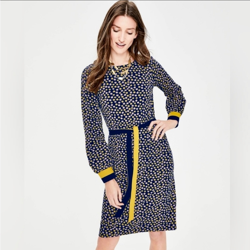 Boden Belted Star Print Dress
